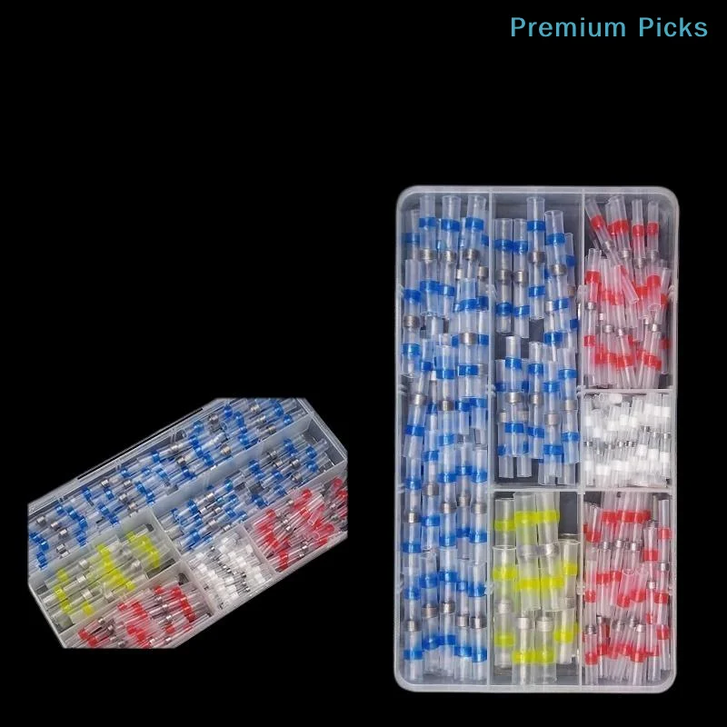 portable50/70/100Pcs Electric Copper Tape Solder Sleeve Waterproof Solder Seal Tin Ring Heat Shrink Butt Wire Connector Terminal