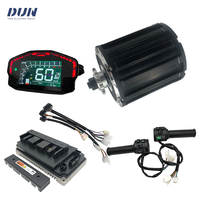 QS120 72V 2KW Peak 5KW PMSM Mid-Drive Motor Kits With EM100 Controller,DKD One-LIN Display