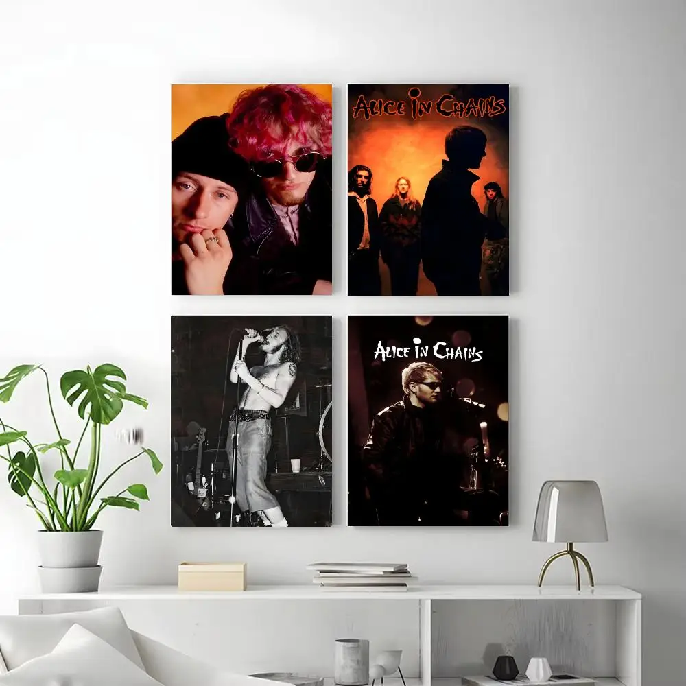 Rock A-Alice In Chains Poster  Self-adhesive Art Waterproof Paper Sticker Coffee House Bar Room Wall Decor view 4