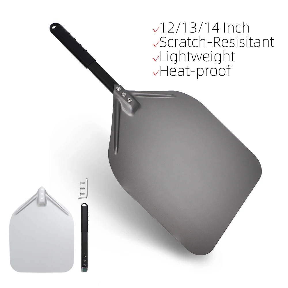 12 13 14 Pizza Peel Long Handle Super Smooth Paddle Lightweight Pizza Turning Outdoor Oven Accessories Pizza Shovel Nonstick