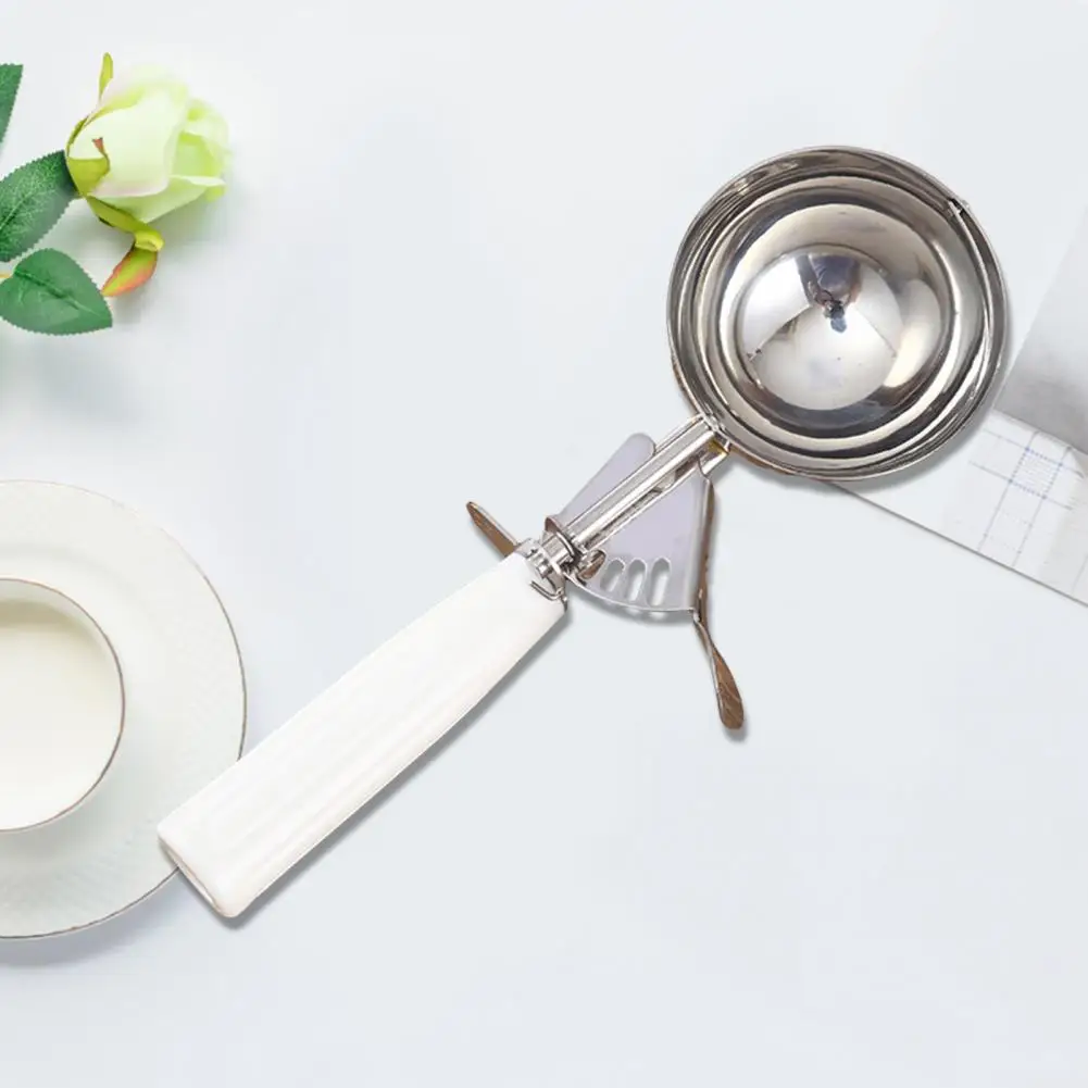 Food Grade Ice Cream Scoop Stainless Steel Ice Cream Scoop with Trigger Release Half Cup Cookie Dough Scoop Pastry for Kitchen