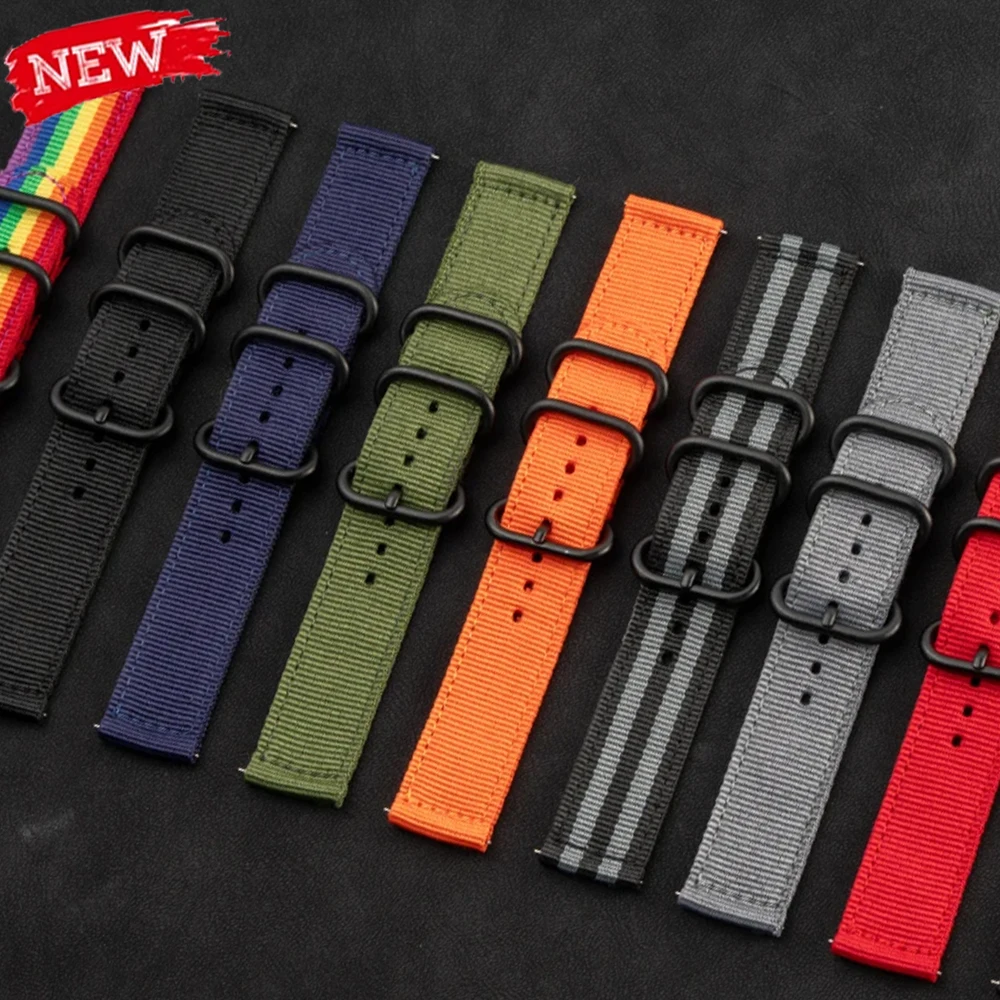 18mm 24 22mm 20mm Gewebtes Nylon-Uhrenarmband für Samsung Galaxy 7 4 5 6 Classic Active2 Armband für CMF Watch Pro 3 2 Band