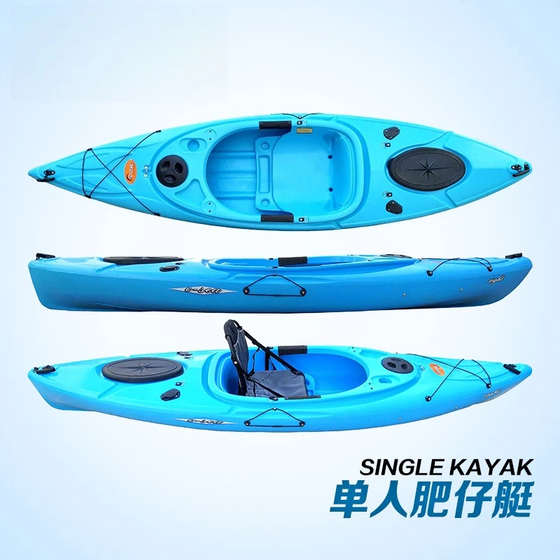 Single Person Kayak, Plastic Boat, Rotomolded Canoe, 30000 Capacity, Lightweight, Durable, Stable, for Fishing and Recreation view 3
