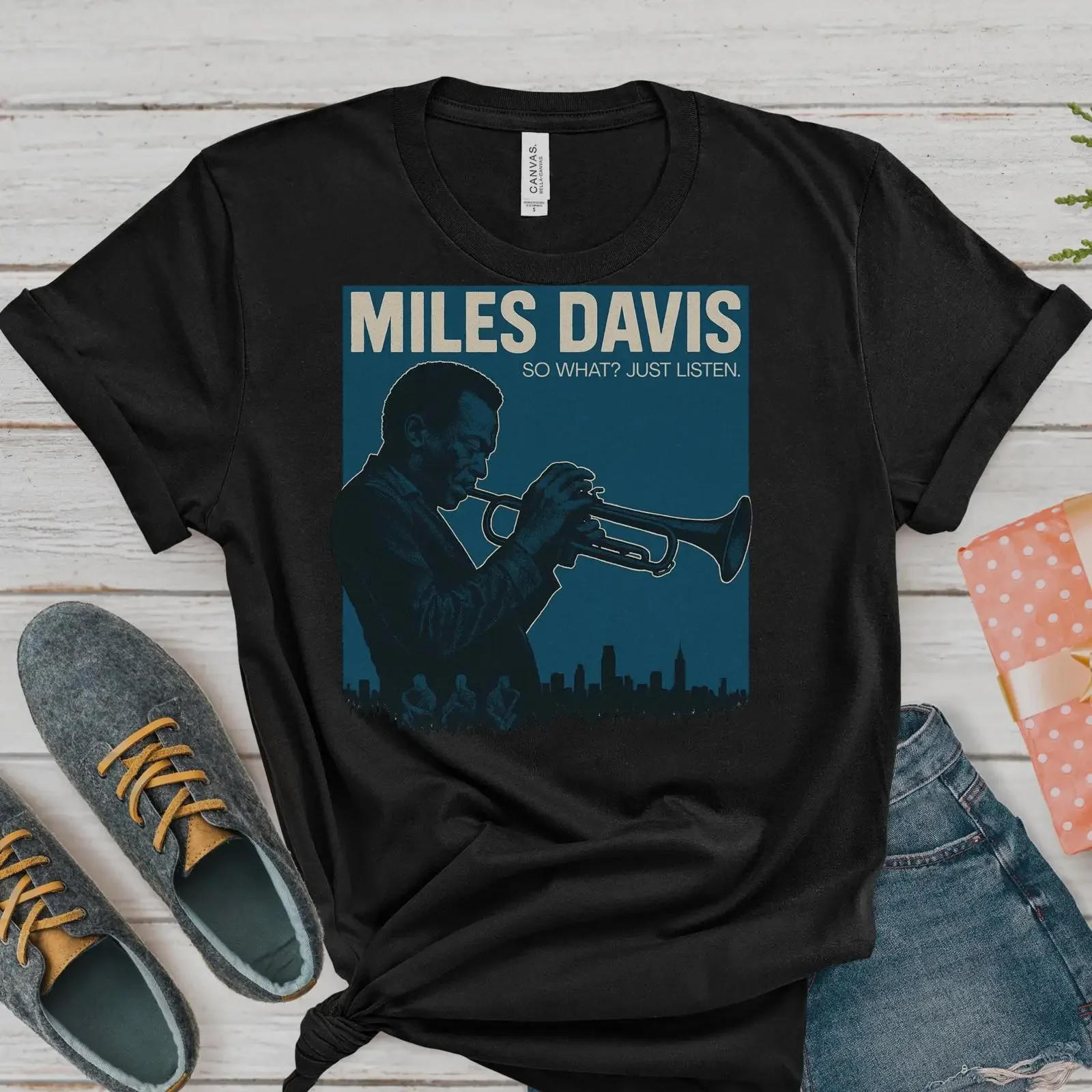 Miles Davis So What T Shirt Kind of Blue Album Tribute Bella Canvas 3001 vintage Washed Top For Everyday Wear Breathable Unisex