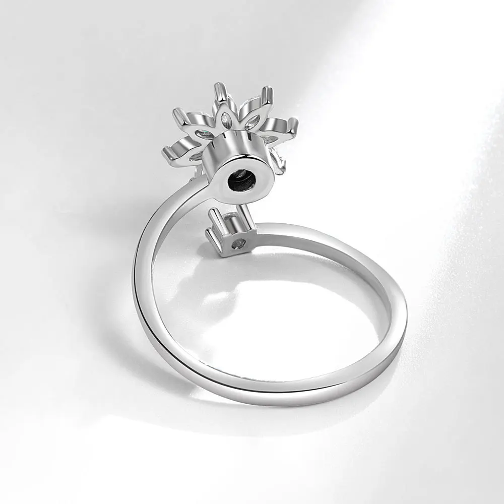 Mode Kristall Rotierenden Angst Entspannende Zappeln Ringe Für Mädchen Pflanze Blume Sorgen Stress Relief Ring Finger Anillo Antiestres