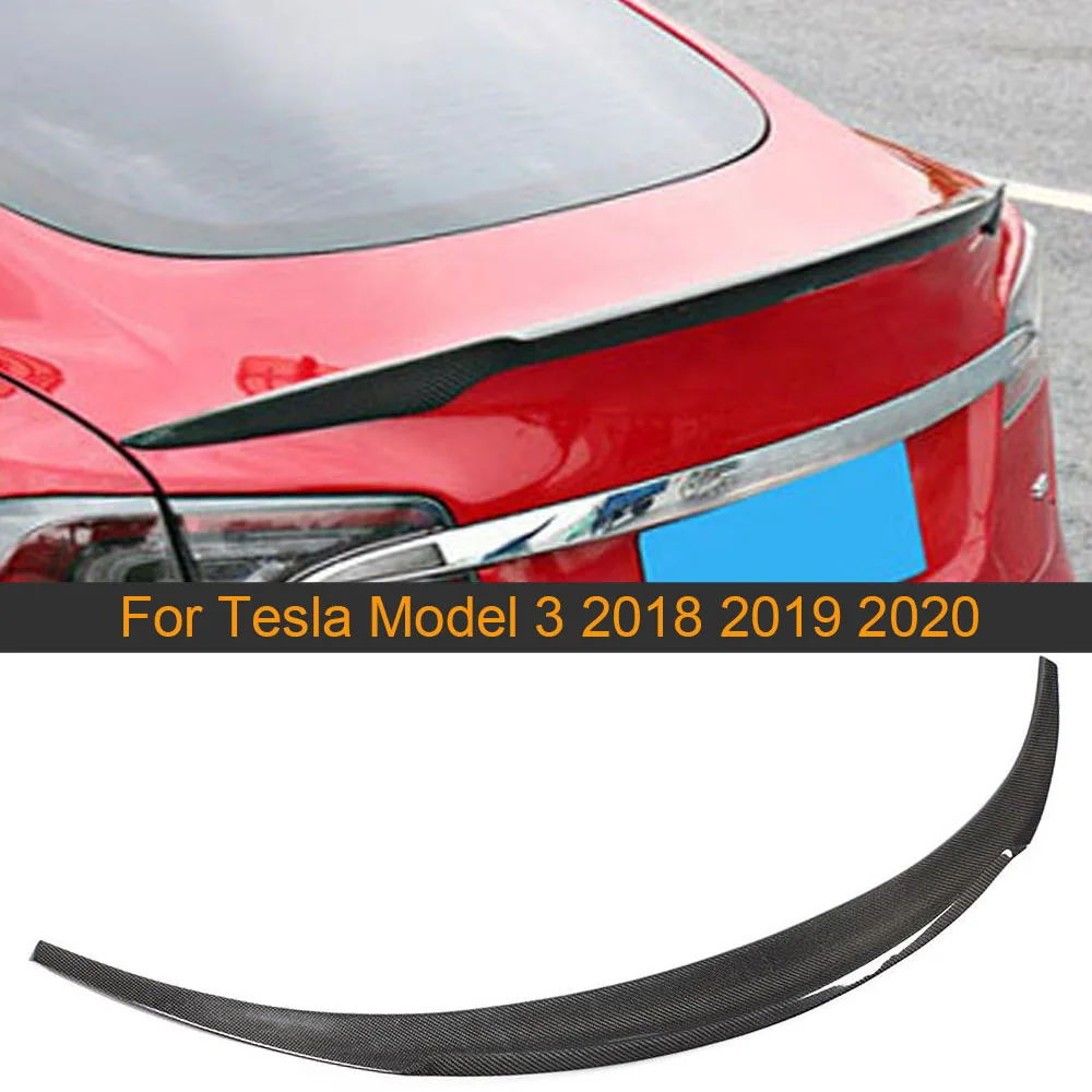 For Model 3 Rear Trunk Spoiler Wing Boot Lip For Tesla Model 3 2018 - 2020 Carbon Fiber Rear Trunk Spoiler Wing Boot Lip