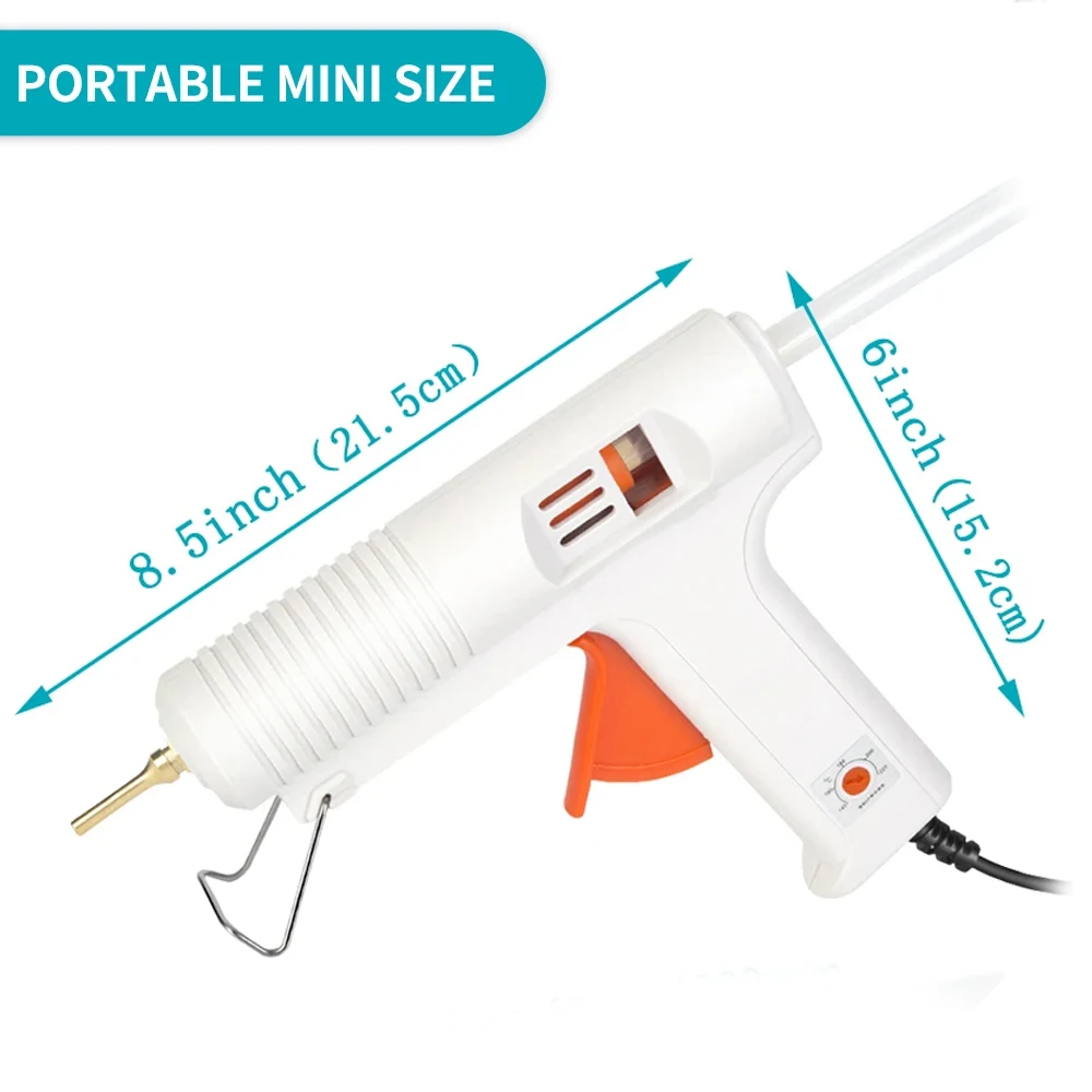 120W EU/US Hot Melt Glue Gun Smart Adjustable Temperature Copper Nozzle Heater Muzzle Diameter 11mm Craft Repair Tool