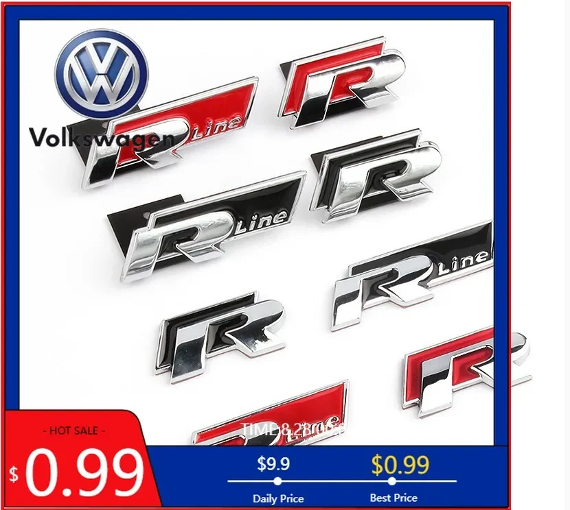 

VW 2026 Hot New 3D Metal Sport Sticker Badge Body Sticker For Volkswagen Golf R Rline Tiguan Touareg Polo GTI CC Passat r36 Scir