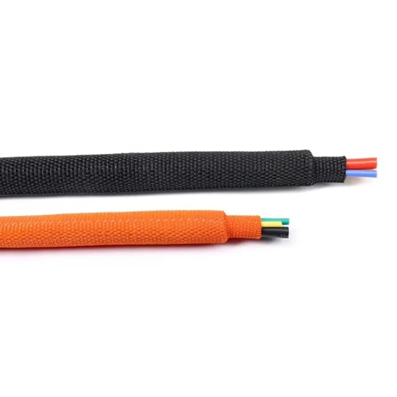 WISH Shrinkable Braided Cable Sleeve Insulation Fireproof Protective Sleeve For Heat Shrinkable Tube Cable Finisher