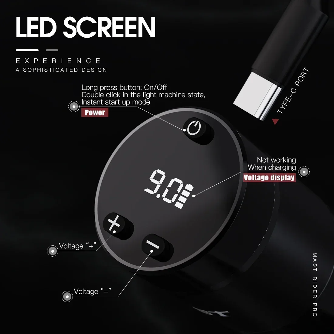 ماست الوشم رايدر برو اللاسلكية الروتاري ماكينة رسم الوشم التجميلي 1520 مللي أمبير قدرة البطارية فرش السيارات تجميل دائم لفنان الوشم #2