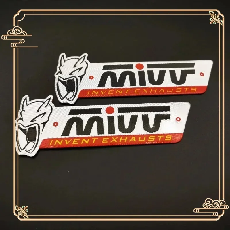 1/2PCS 3D Aluminum Heat Resistant Motorcycle Sticker Exhaust Pipe Decal for MIVV Motocross Moto Durable Design - view 6