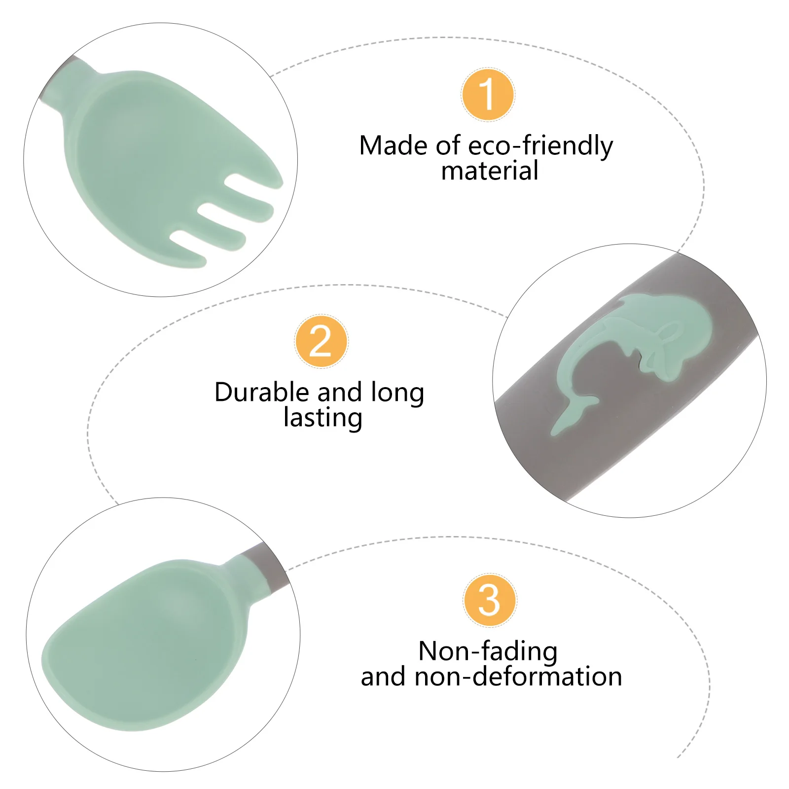 

Набор ложек и вилок, вилки, ложки, столовые приборы для малышей, посуда для кормления, гибкая тренировка для младенцев