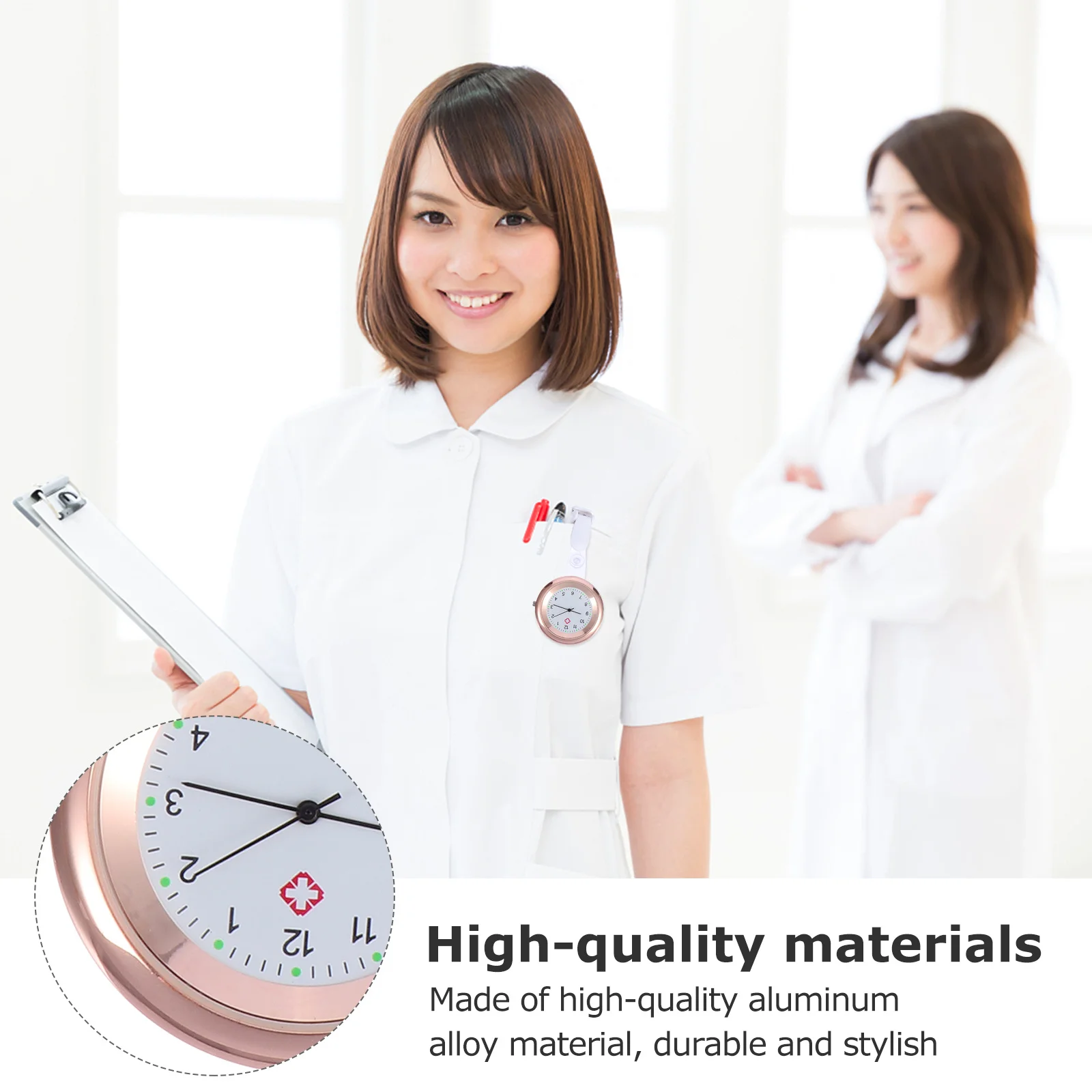 

Lightweight Nurse Hanging Watch Clip-on Durable Simple Style Medical Nurses Pocket Watch for Nursing Professionals