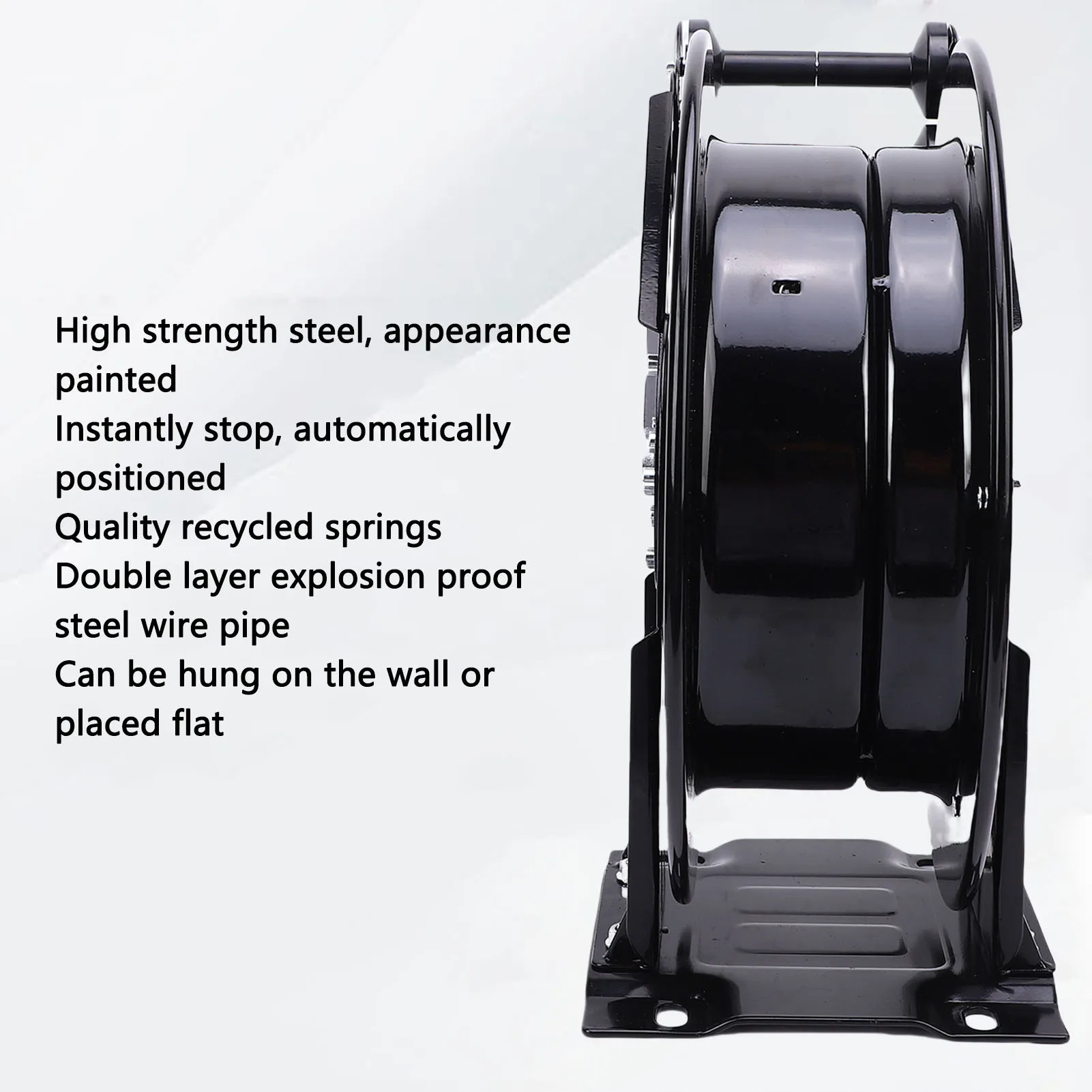 Pressure Washer Hose Reel Double Arm 3/8inx32.81ft Auto Rewind 4000PSI Power Washer Reel with 4.9ft Leading Hose and Mounting