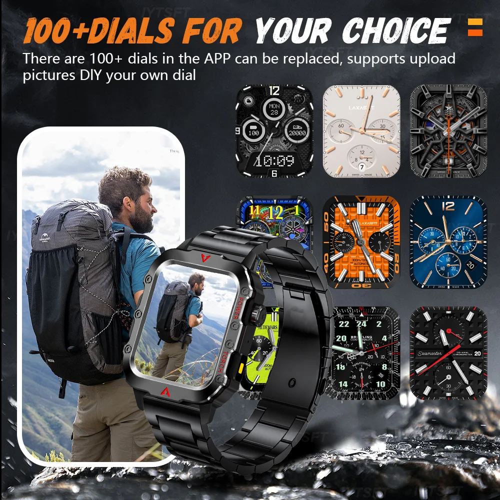 KESHUYOU 2025 Новые спортивные умные часы Bluetooth Talk Светодиодный фонарик Многофункциональные спортивные умные часы на открытом воздухе для мужчин и женщин