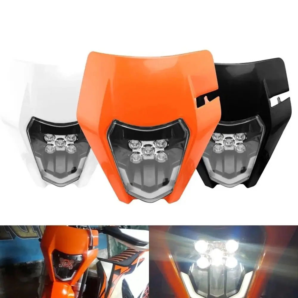 12V/5A Motorcycle Headlight Plate Universal for KTM Motocross Headlamp Impact Resistance Durable Motocross Enduro Mask Outdoor