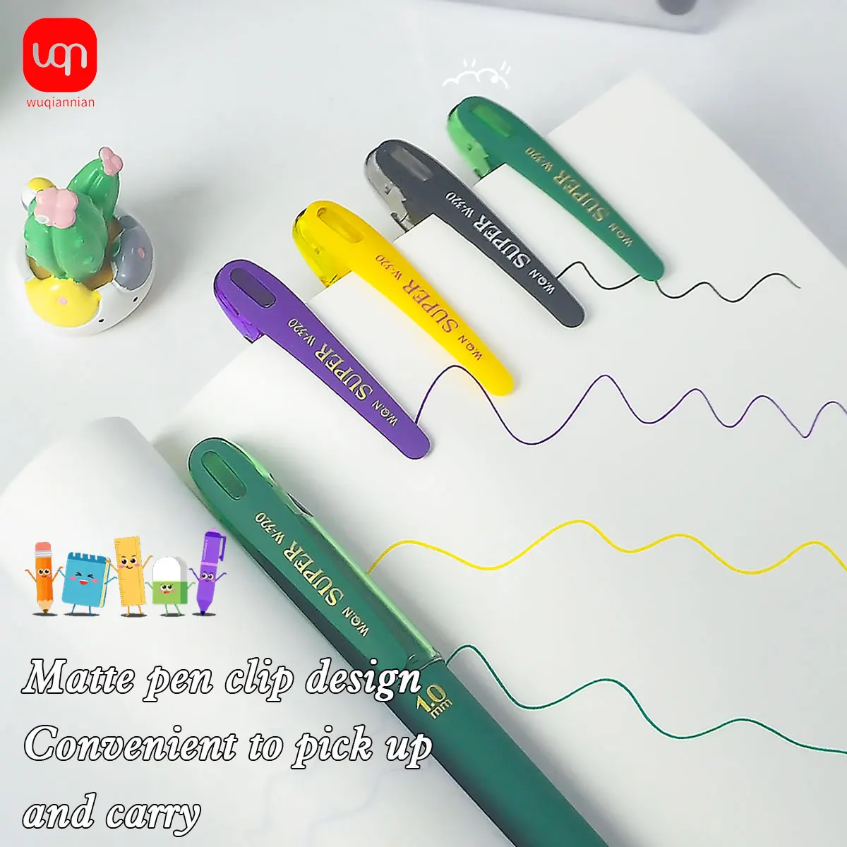 

WQN 4/8/12 шт. 1,0 мм цветные гелевые ручки, портативные, плавные, быстросохнущие, подходят для офисного использования/рождественских школьных принадлежностей