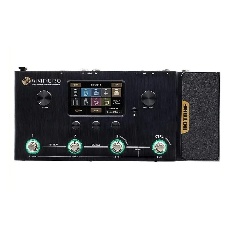 Hotone Ampero MP-100 Guitar Bass Amp Modeling IR Cabinets Simulation Multi-Effects Expression Pedal Stereo OTG Audio Interface