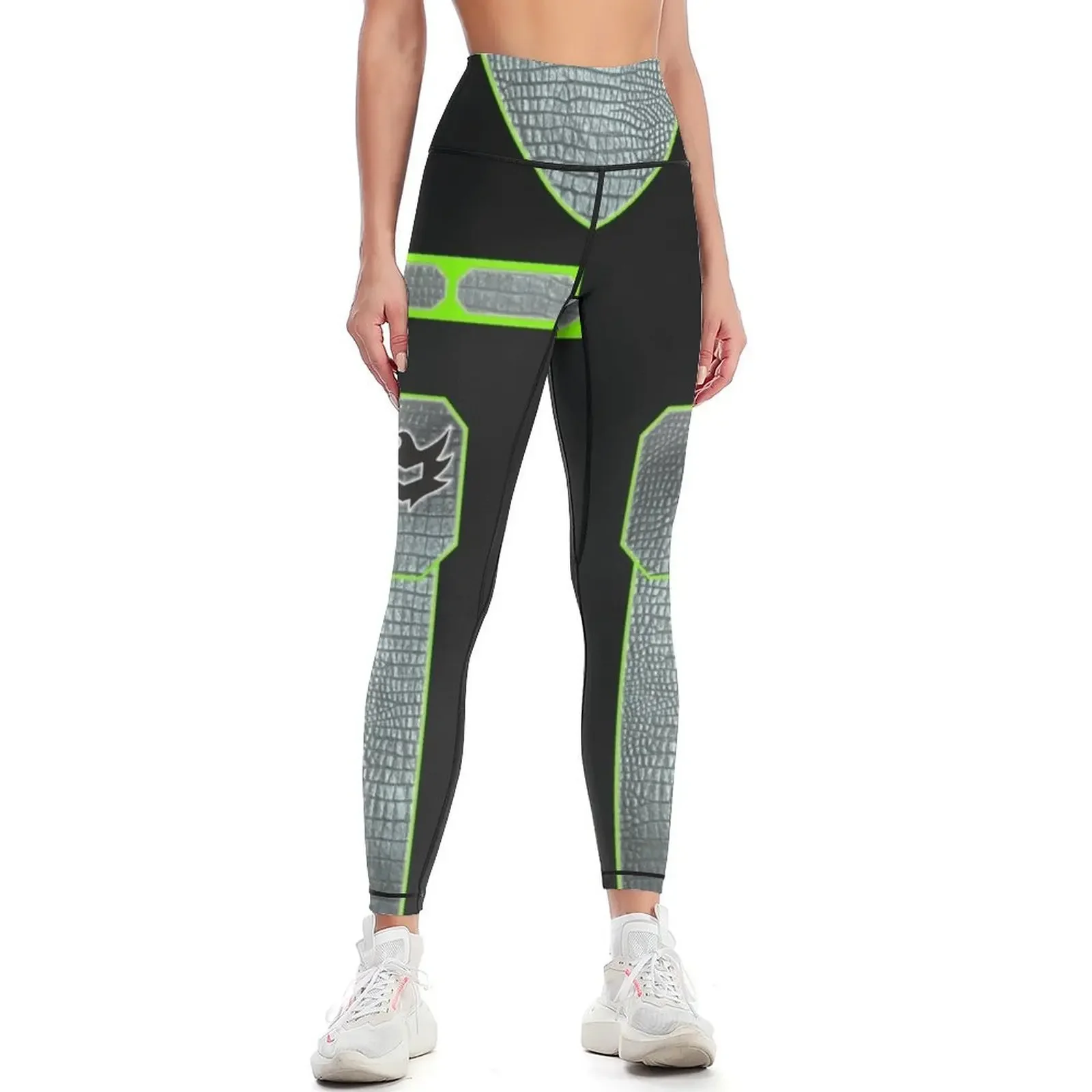 

American Nightmate Fyter Fest Black/Green Leggings Leginsy push up sporty woman push up sports for push up Womens Leggings