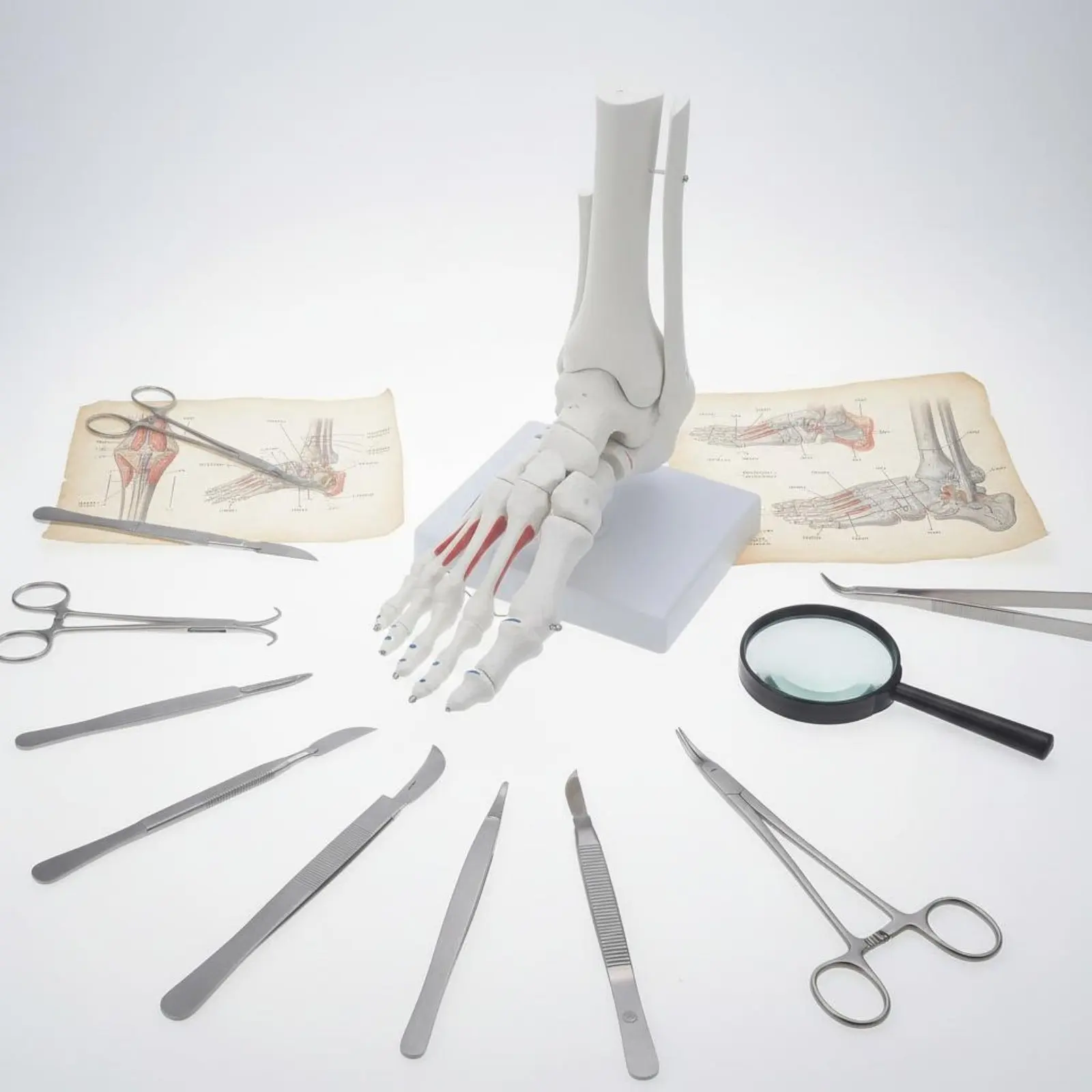 Anatomical Joint Model Detailed Display Life Size Joint Skeleton Human Foot Skeleton Model Mounted on Stand for Educators