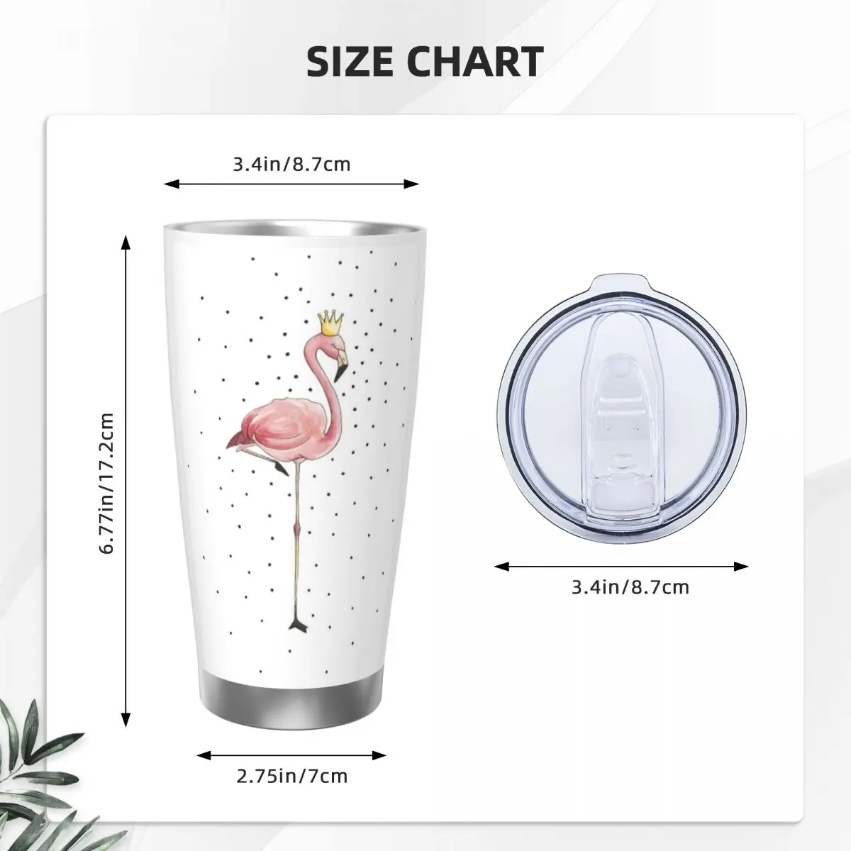 Flamingo Cactus Tropical Ruber Stainless Steel Tumbler Vacuum Insulated Mugs Thermal Cold Cups Straw With Lid 20oz