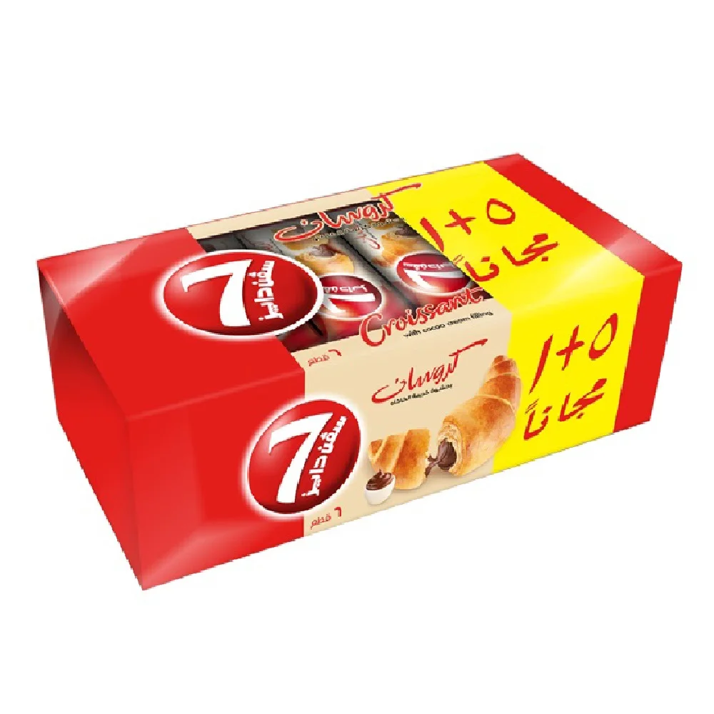 7 Days Croissant with Cocoa Cream Filling, 55g × 5+1 Free