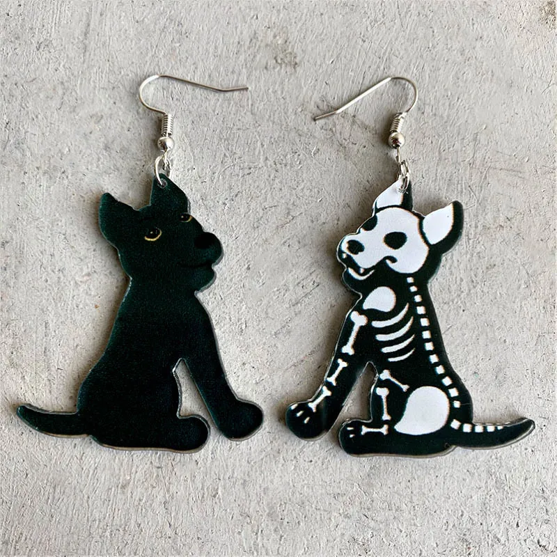 2022 European and American Fashion Interesting Animal Earrings Acrylic Female Asymmetric Creative Dog Cat Ins Women Jewelry