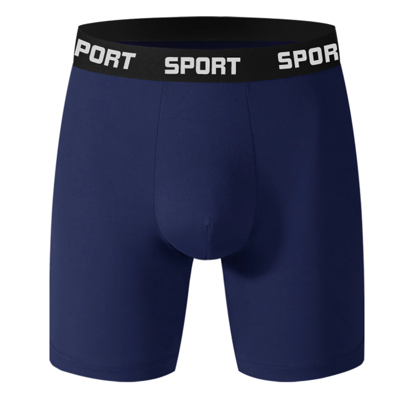 Men's Underwear Mid Waist High Elastic Sports Flat Corner Shorts Comfortable Solid Underpants Fungi-Proofing Long Men Panties image 2