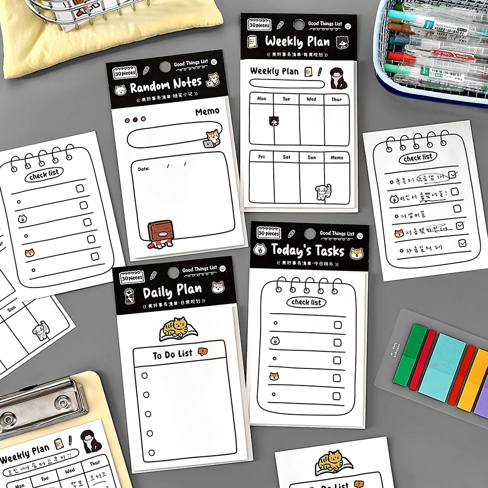 8 paquetes/lote lista de cosas hermosas serie papel retro mensaje Bloc de notas de papel