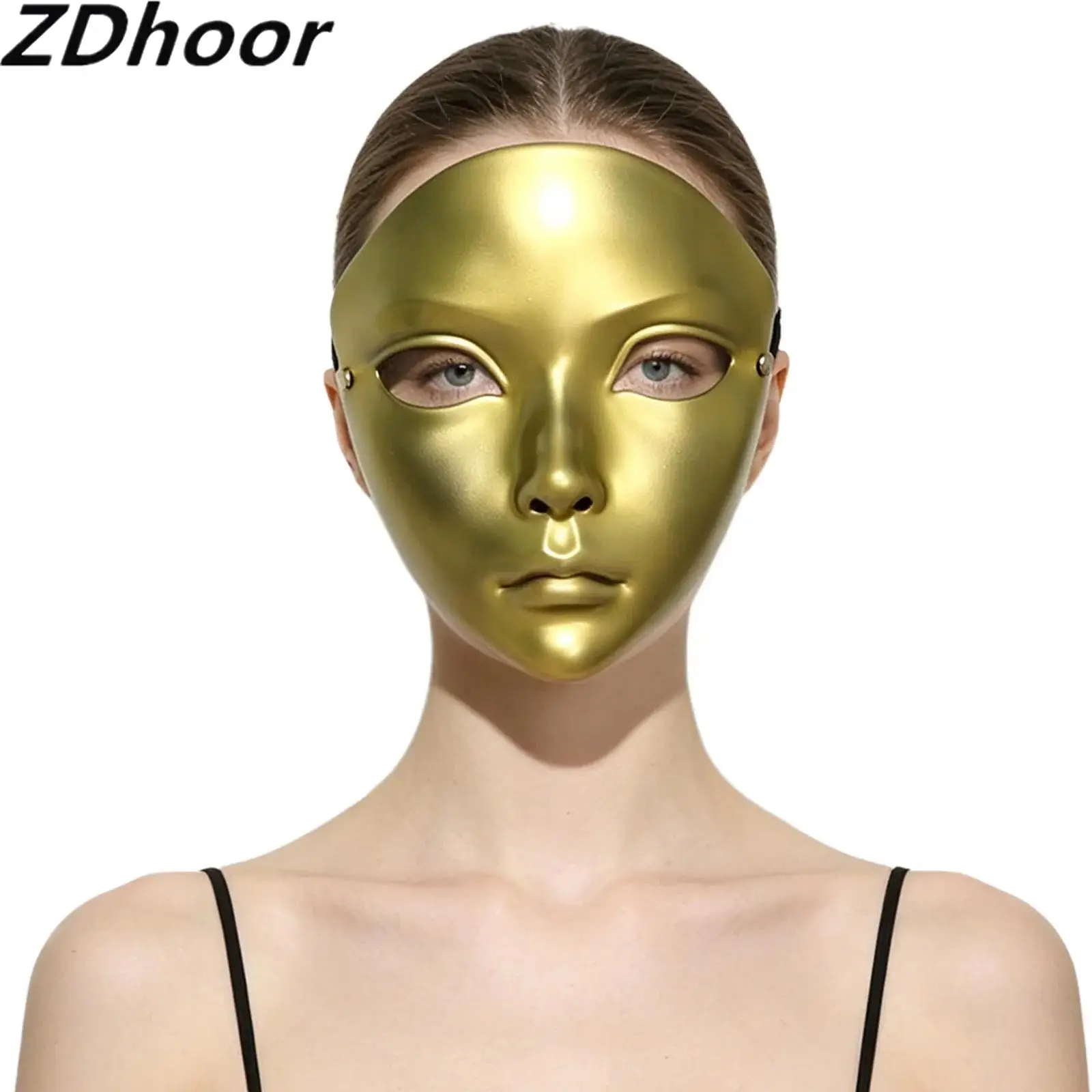 Unisex Men Women Full Face Mask with Adjustable Buckle Elastic Band for Diy Crafts Halloween Role-playing Theme Party Masquerade