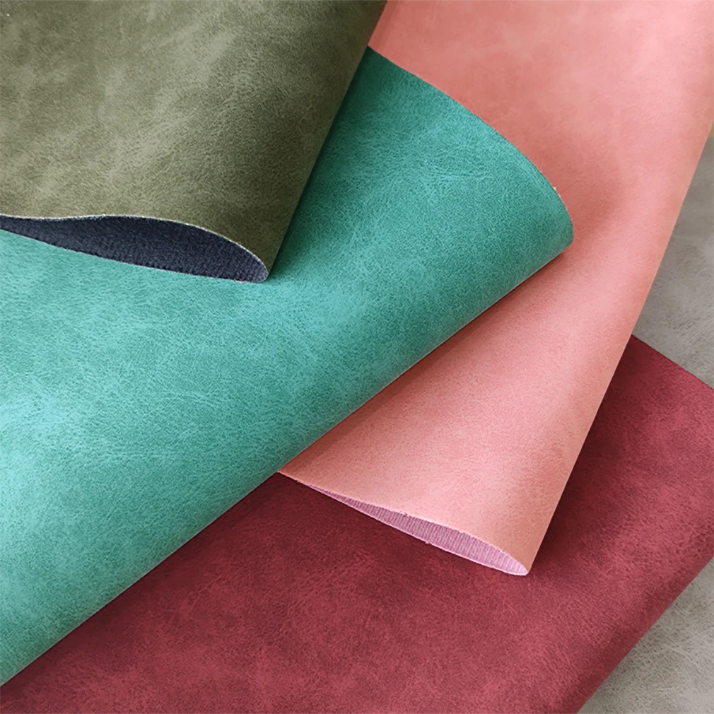 8PCS 4A Faux Suede Roll Skin PU Leather Fabric For Garment Waterproof Synthetic Leather Fabric DIY Sewing Material