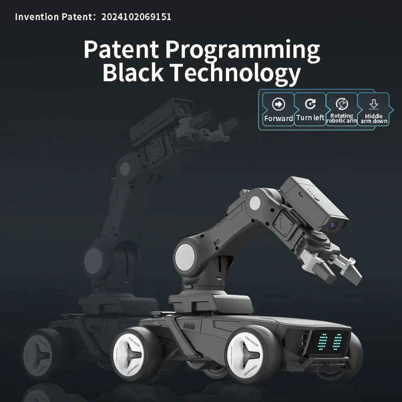 F07 Intelligent RC Robot Car with Infrared Recognition & Programmable Modes - White/Black, Kids Educational Gift