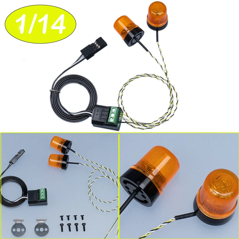 1/14 RC Truck 1 Set Plastic Rotating Light Warning Light Upgrade Accessories for SCANIA 770S R620 for Volvo for BENZ Car