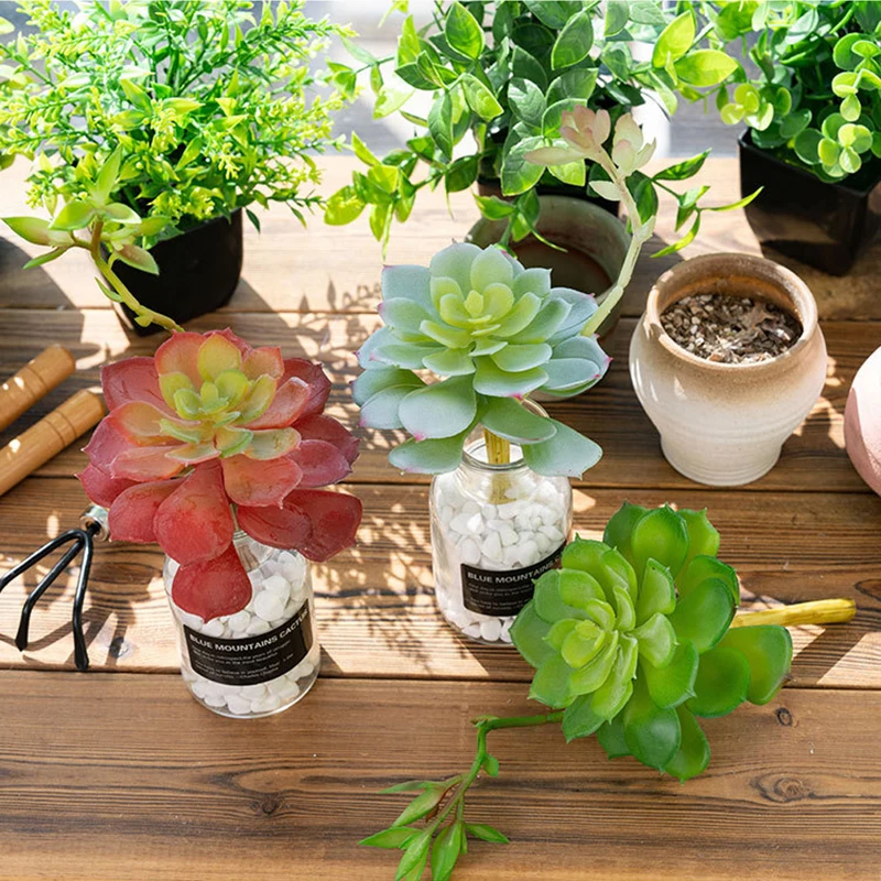 

1pc Artificial Succulent Plants Home Living Room Office Desktop Decor Tropical Desert Fake Succulents Plant Home Garden Decor