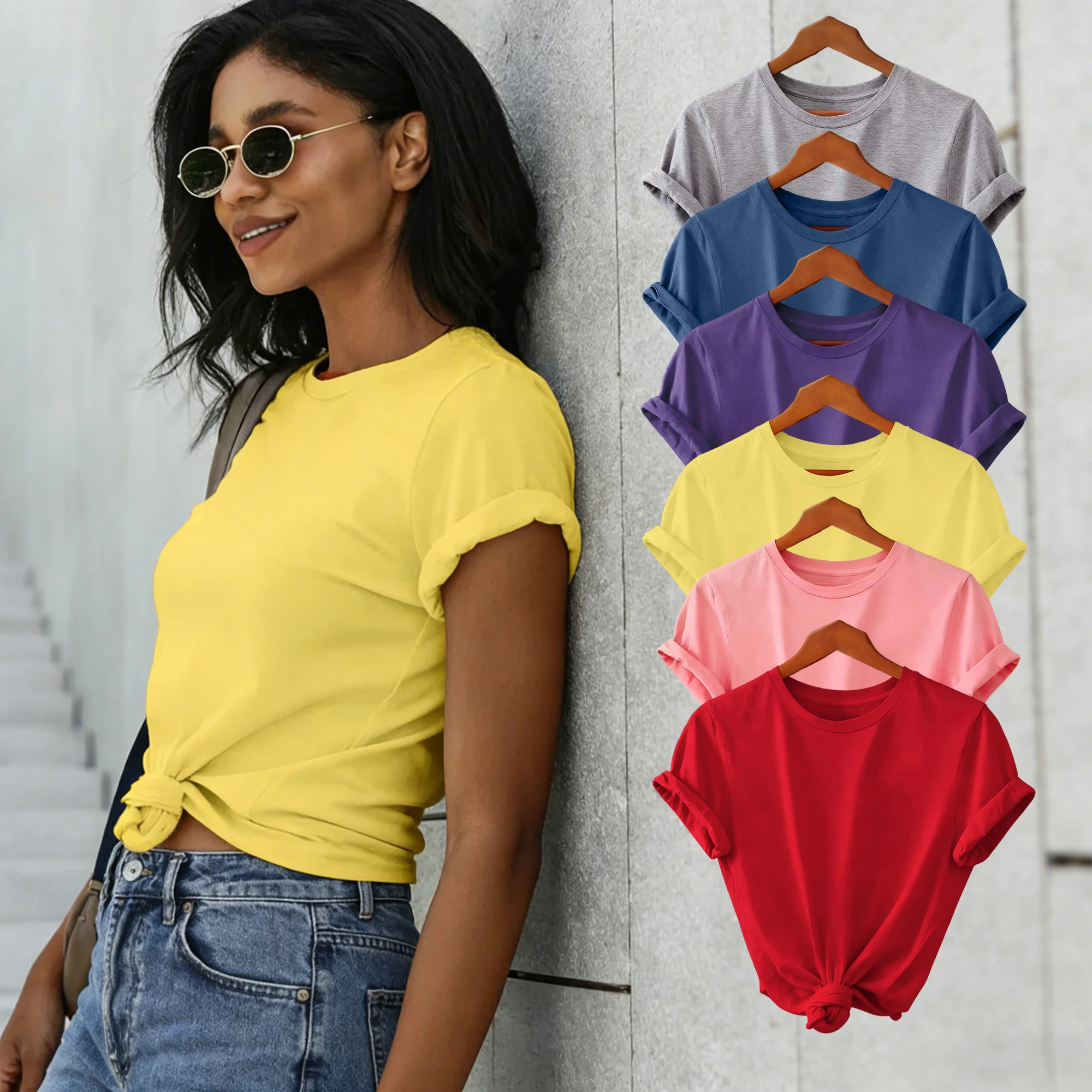 Clearance Sale Women Summer Tee Shirt Casual Fashion T-Shirts Sport Short Sleeve Unisex Comfortable All-match Soft Clothing