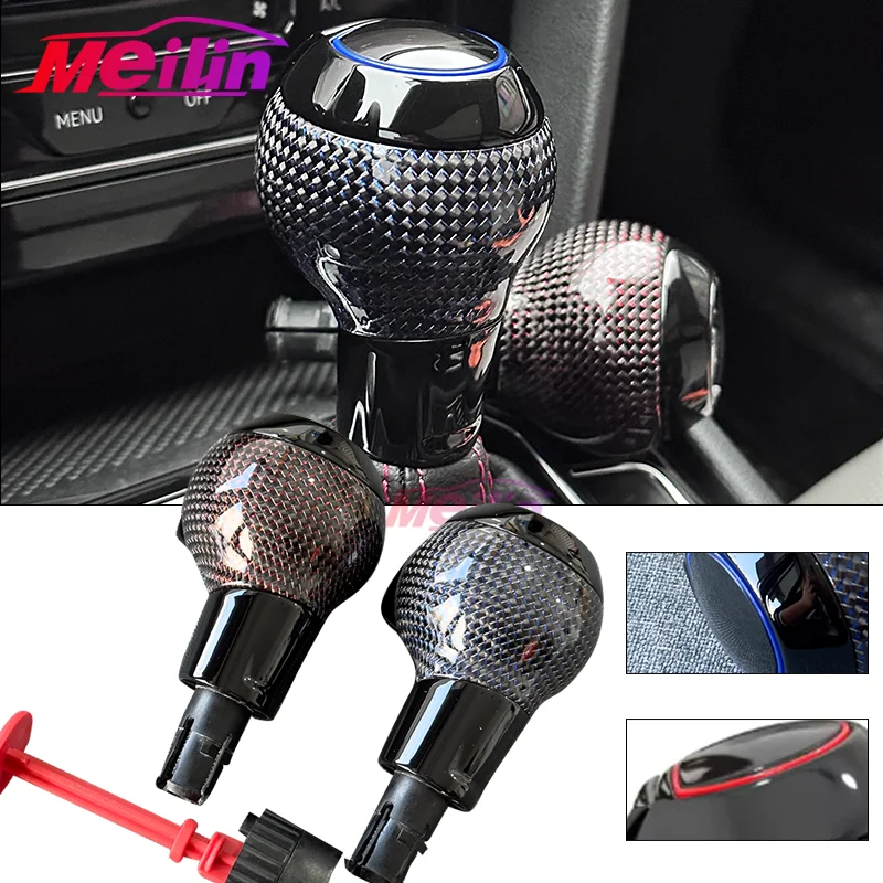 

Подходит для Audi A3 S3 RS3 Q3 S6 RS6 A4 A5 A7 Синий и красный провод Рычаг переключения передач из углеродного волокна Рычаг автоматического переключения передач