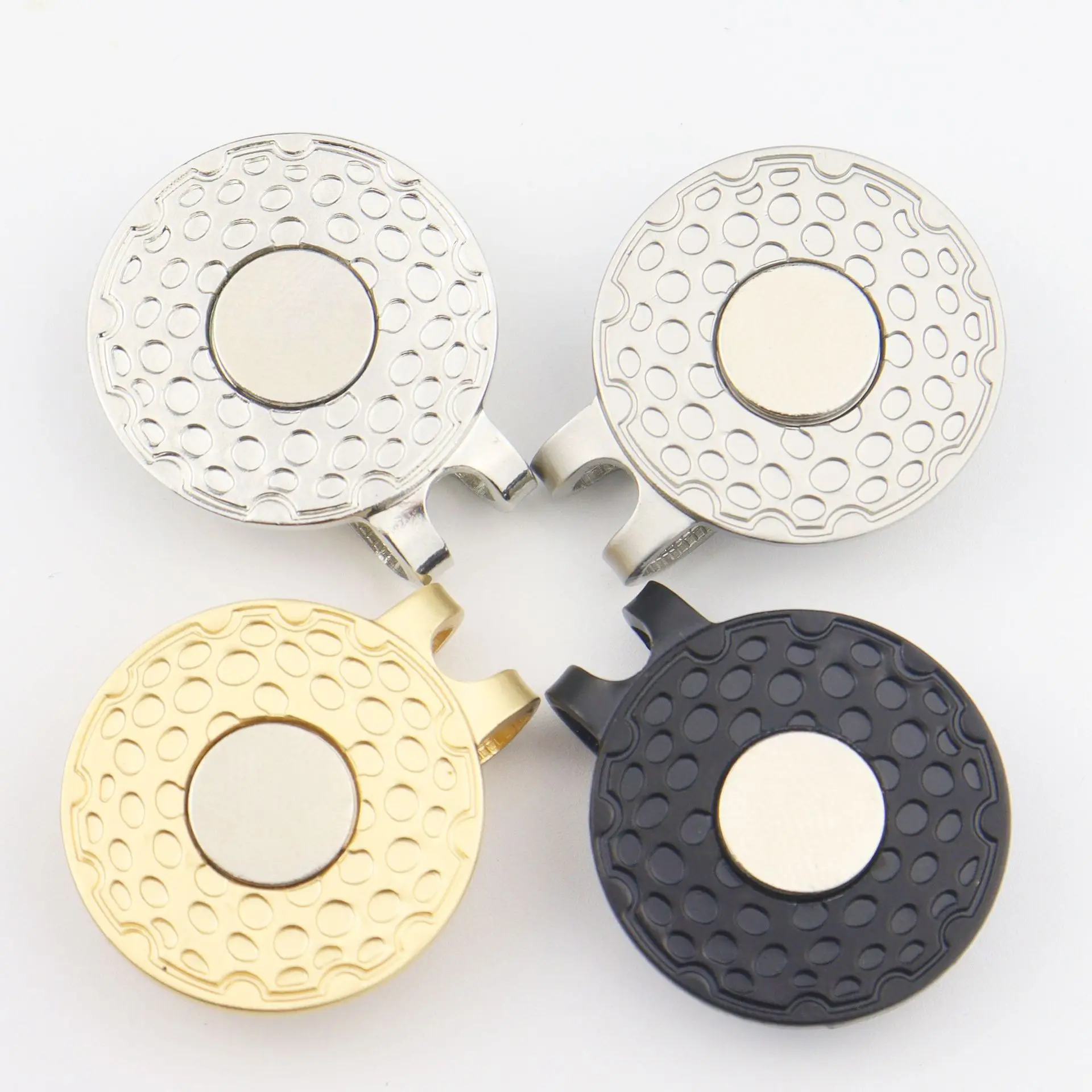 10pcs per pack for 4 Color Zinc Alloy Magnetic Hat Clip Golf Ball Marker Metal Cap Clip for Golfers for Golfers