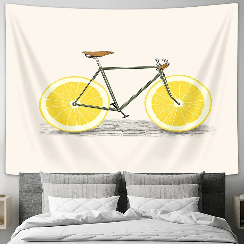 خمر دراجة نسيج جدار الفن الطبيعة الأزهار النباتية ديكور المنزل غرفة النوم الجمالية الجدار الشنق التصوير خلفية #3