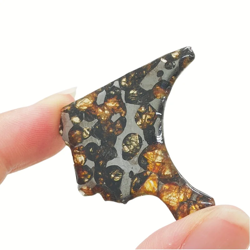 

5.8g Quality Brenham Olive Meteorite Slice Natural Meteorite Material Olive Meteorite Specimen Artwork Collection TA720