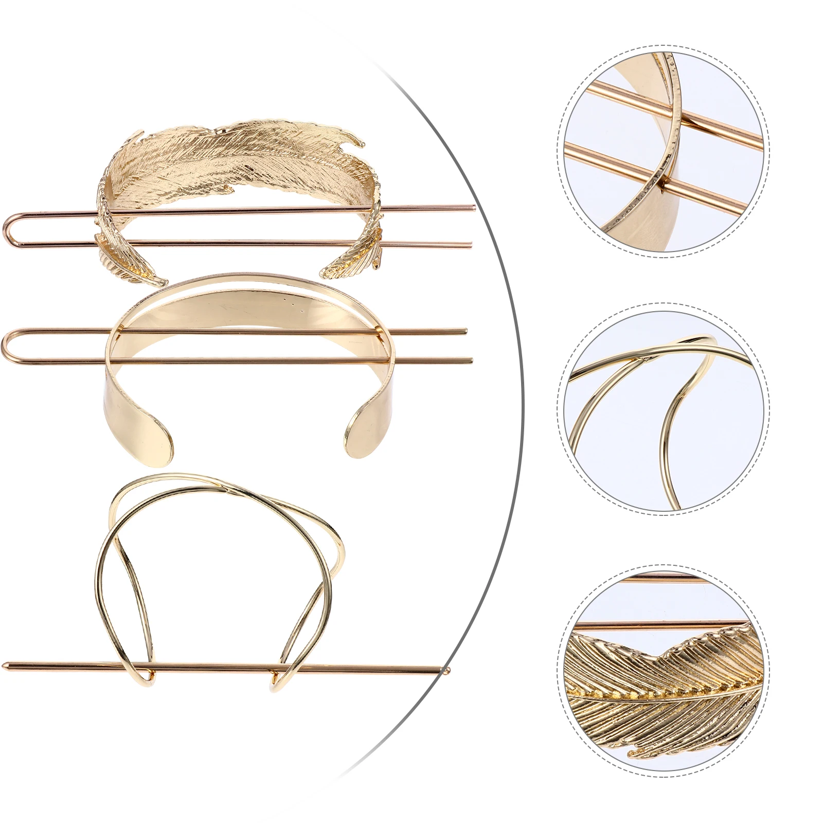 

3 Pcs Vintage Hairpin Stick Wedding Bun Bridal Retro Accessories Pins Steamed Stuffed Miss