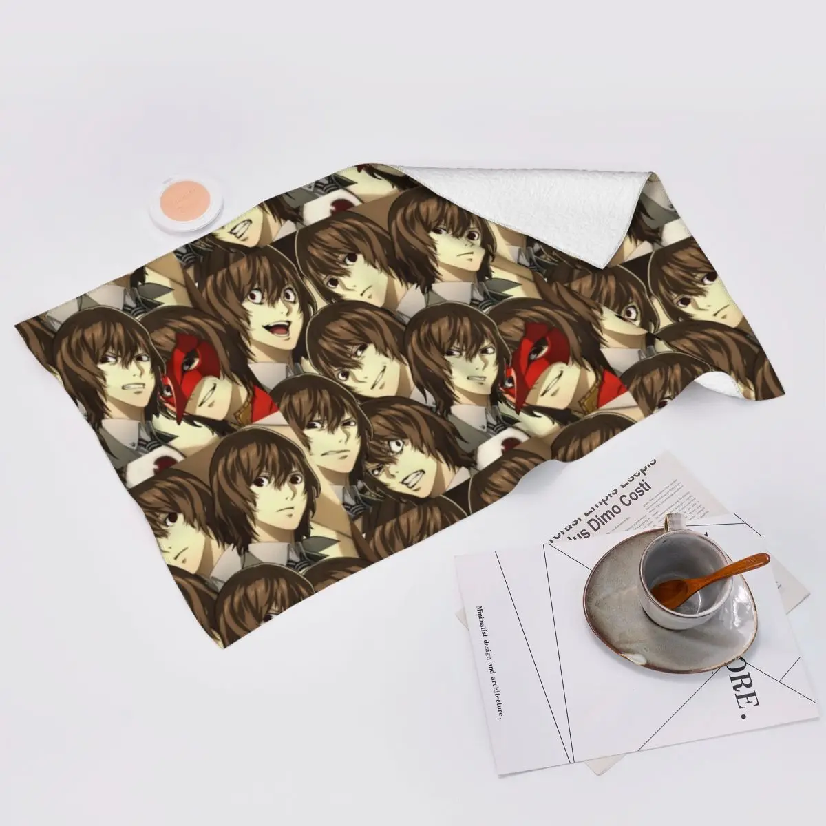 Custom Many Faces Of Goro Akechi Soft Face Towel Quick Dry Pool Bath Cotton Towels Breathable