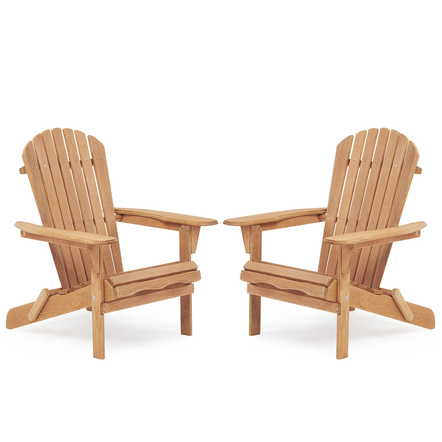 

Wooden Outdoor Folding Adirondack Chair Set of 2 Wood Lounge Patio Chair for Garden,Garden, Lawn, Backyard, Deck, Pool Side, Fir