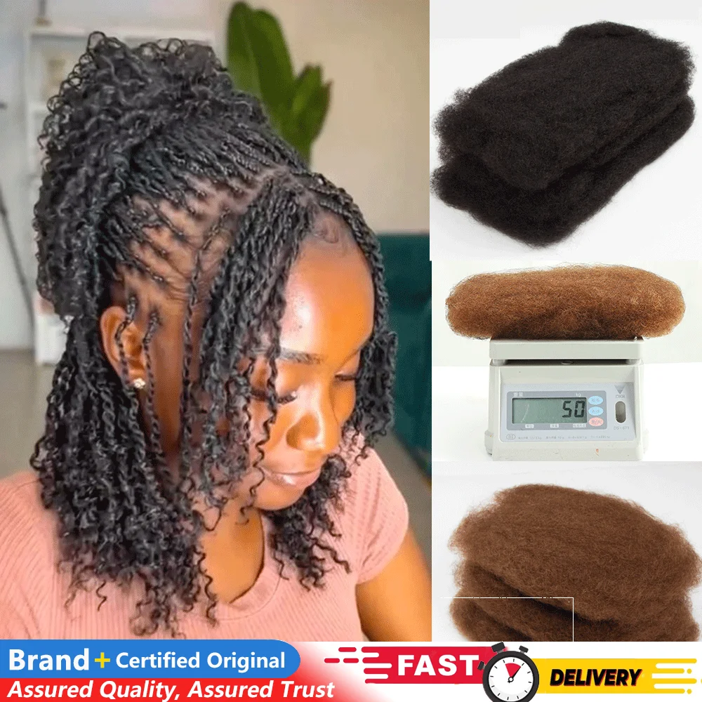 

Sleek Highlight Braids Afro Kinky Bulk Hair No Attachment QVR Afro Curly Bulk Human Hair For Braiding Brazilian Remy Dreadlock