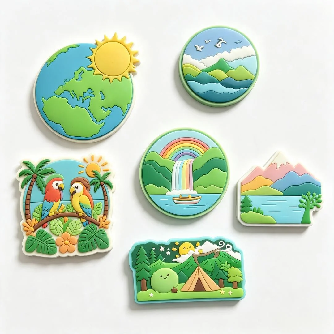 Custom Fridge Magnets Magnet On Fridge Natural Scenery Ocean Mountain Starry Sky Glass Refrigerator
