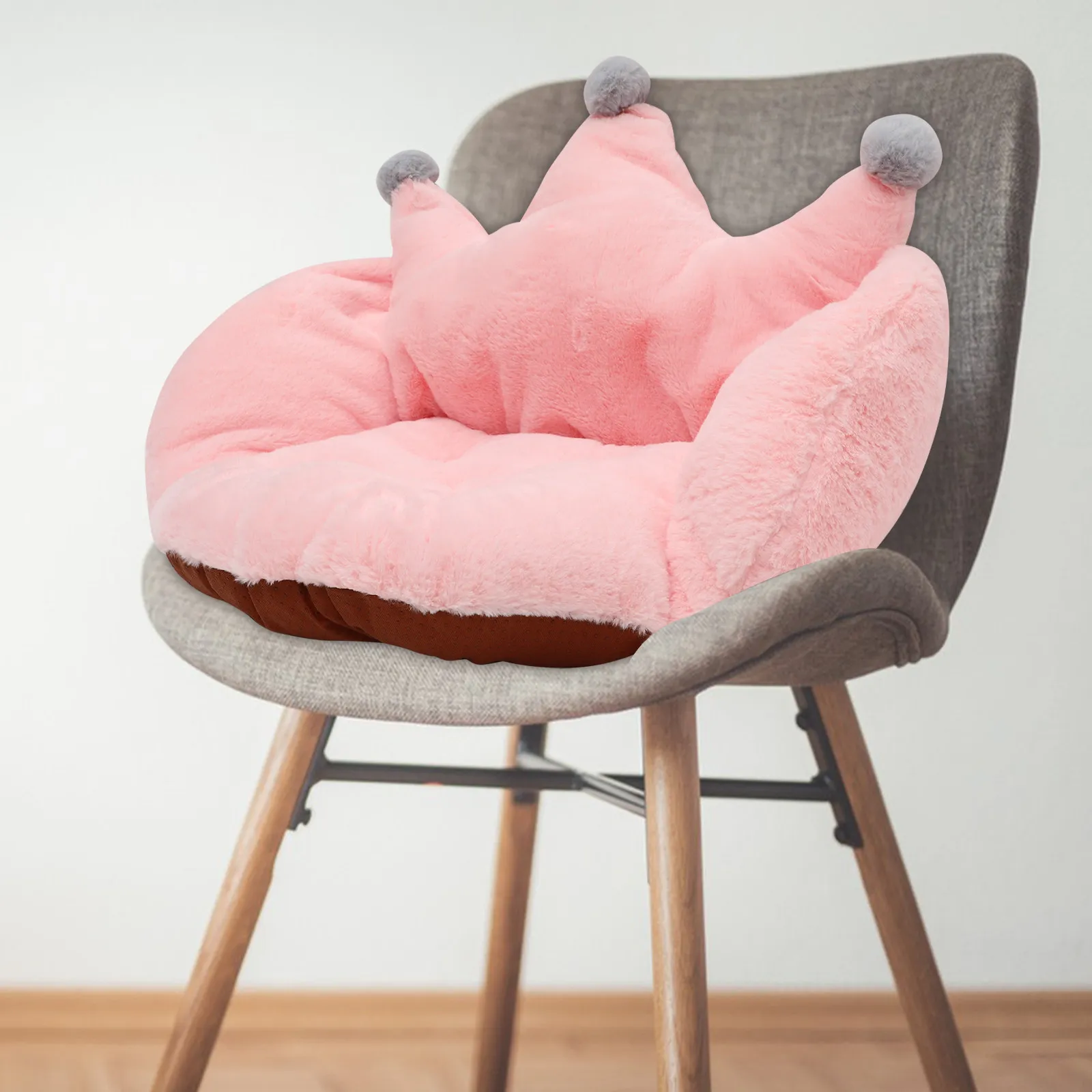 Crown Shaped Back Cushion Thick Soft Seat Pillow for Sofa Chair Bedroom Living Room Kids Play Area