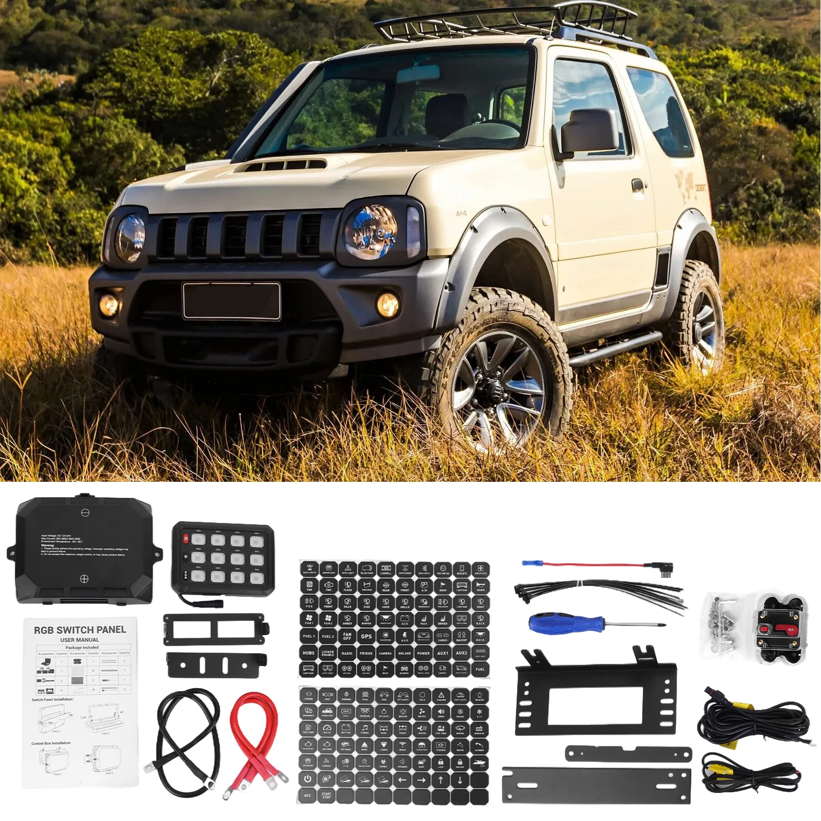 

Электронная релейная система 12/24В, сенсорная панель управления для автомобиля, универсальная панель управления с подсветкой для самостоятельной установки, для легковых автомобилей, грузовиков, внедорожников, фургонов