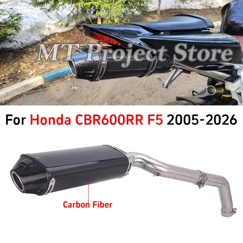 Motorrad-Auspuff aus Kohlefaser mit Mittelrohr zum Aufstecken für HONDA CBR1000RR CBR600RR F5 2003 - 2005 2026