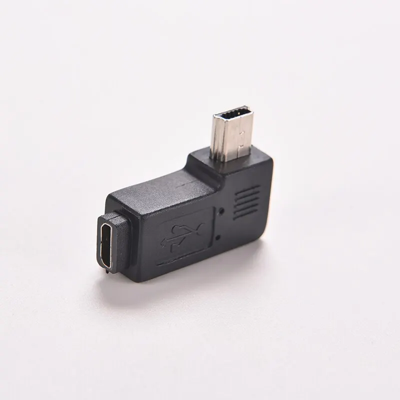 Mini USB Type A Male To Micro USB B Female 90 Degree Left Angle Adapter High Quality