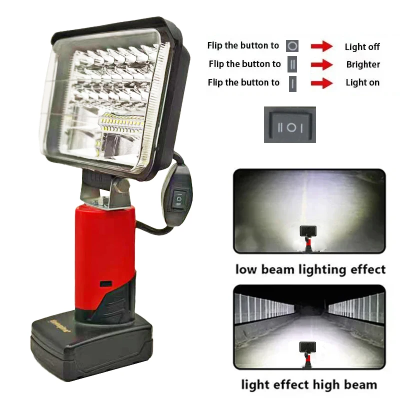 5 بوصة ل M12 بطارية أيون الليثيوم أضواء العمل مصباح يدوي الشعلة لميلووكي 12 فولت بطارية ليثيوم أيون 48-11-2420 مصابيح التخييم