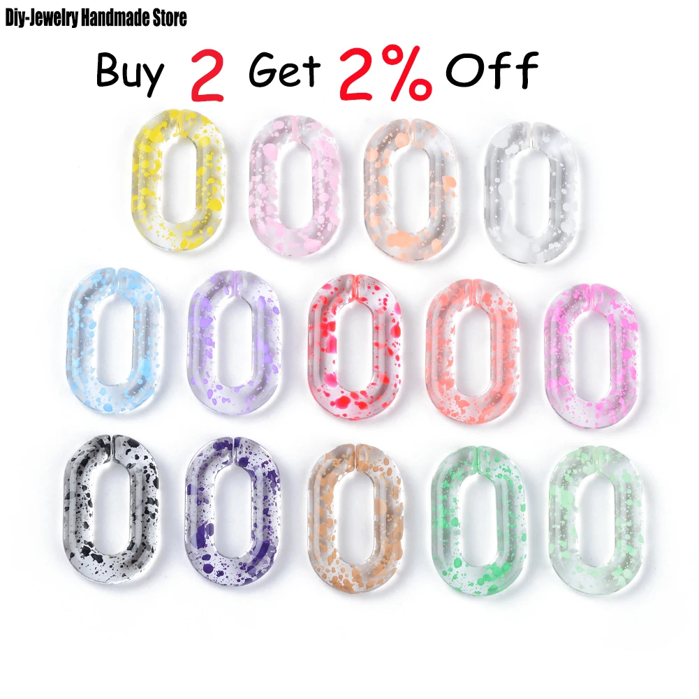 50PC Colorful Transparent Candy Color Chain Beads Connector link Chain for Jewelry Making Components Bag Strap DIY Plastic Chain